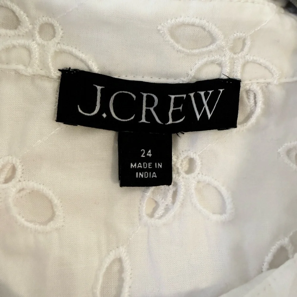 J. Crew Spring‎ Garden Eyelet 100% Cotton Blouse Top Size 24